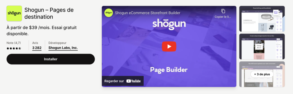 capture ecran de l'application shopify Shogun, la meilleur des applications shopify pour le design de sa boutique
